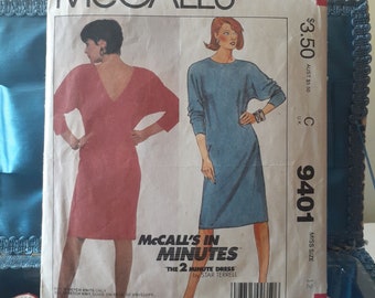 1980s McCall's in Minutes pattern 9041 stretch knit dress size 12