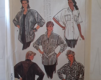 1987 Simplicity 8355 plus size loose-fitting shirt size 16 to 20 factory folded unused