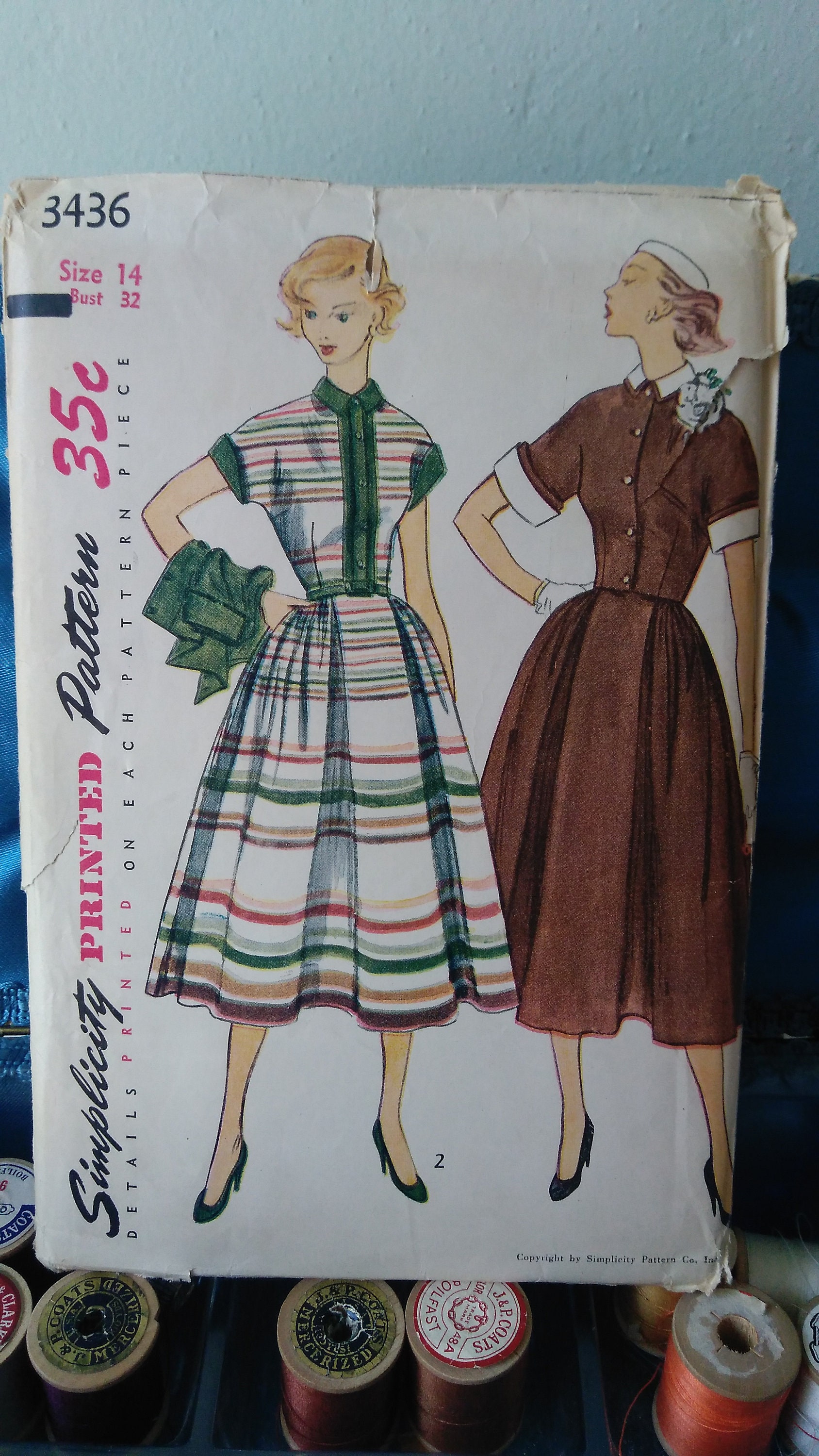 1950s Simplicity 3436 One Piece Dress With Jacket And Etsy Ireland