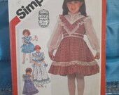 1980s Simplicity 5773 child 39 s Gunne Sax dress pattern size 3 cottagecore Prairie