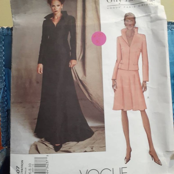 1980s Vogue Paris Original 2607 Guy Laroche Misses jacket and skirt size 6 8 10 FF uncut
