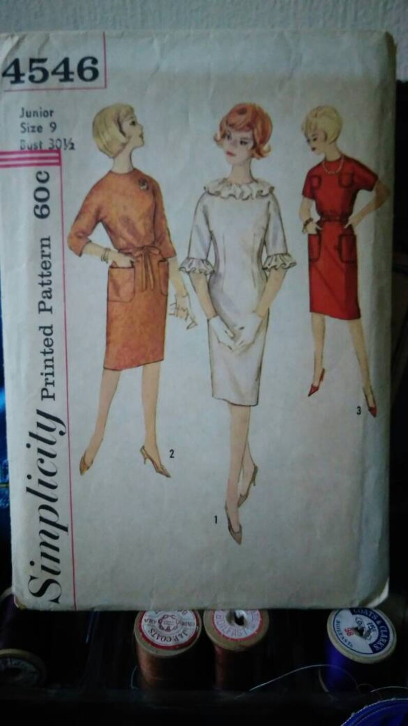 1960s Simplicity 4546 Junior 9 One Piece Dress Pattern Pockets Etsy 1960s Simplicity 4546 Junior 9 One Piece Dress Pattern Pockets Etsy