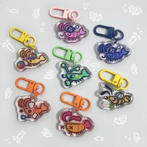 Epoxy-sleutelhangers met garnalen