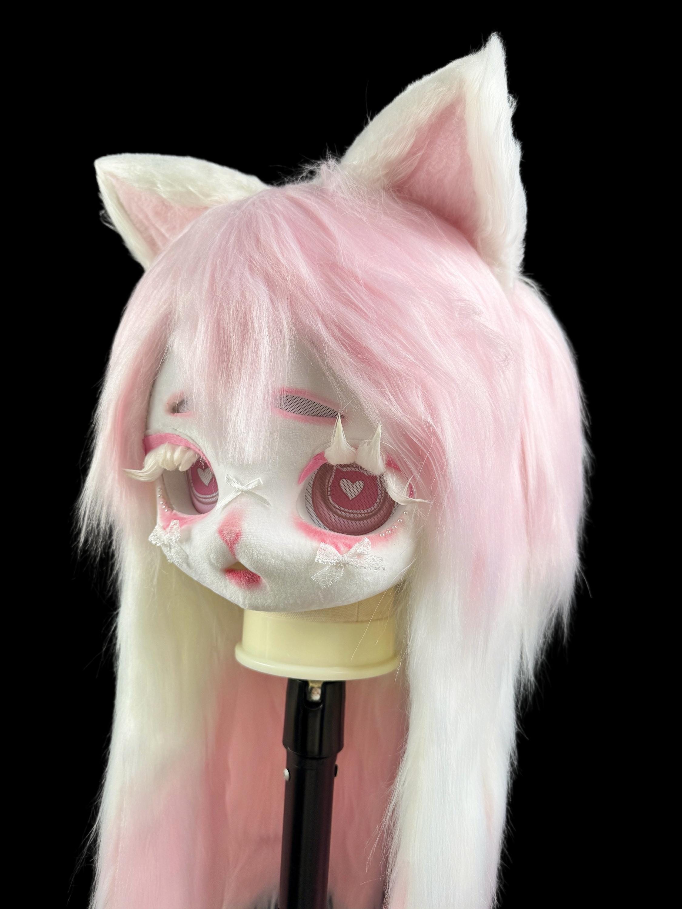 Pink Cat Fursuit Mask: Kawaii Kigurumi Costume - Etsy