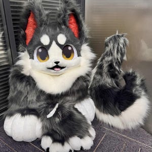 Adorable Cat Fursuit Set with Detachable Parts & Matching Accessories Ideal for Cosplay Parties Gift for Fursuit Lovers