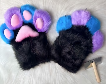 Customizable Colorful Gloves, Available for Color Swap, Handmade Furry Paws