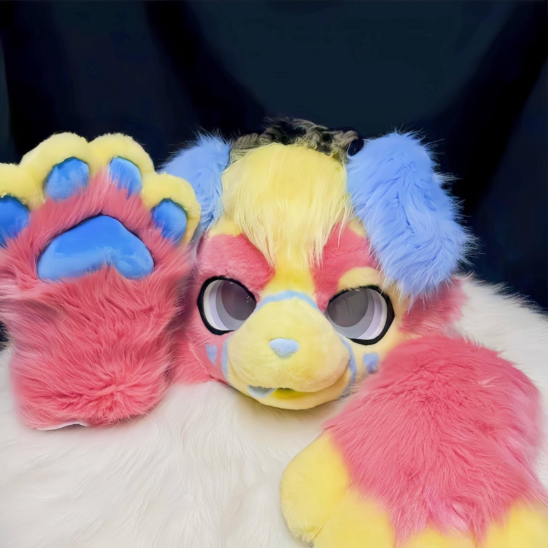 Work Display! Pink Bear Kemono Fursuit Head, Fursuit Commission ...