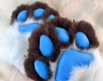 Patas de oso de peluche esponjosas: garras de peluche hechas a mano, colores personalizables