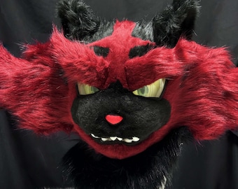 Esposizione di lavori! Testa di Kemono Fursuit, Maschera di Leone Rosso, Commissione parziale di Fursuit