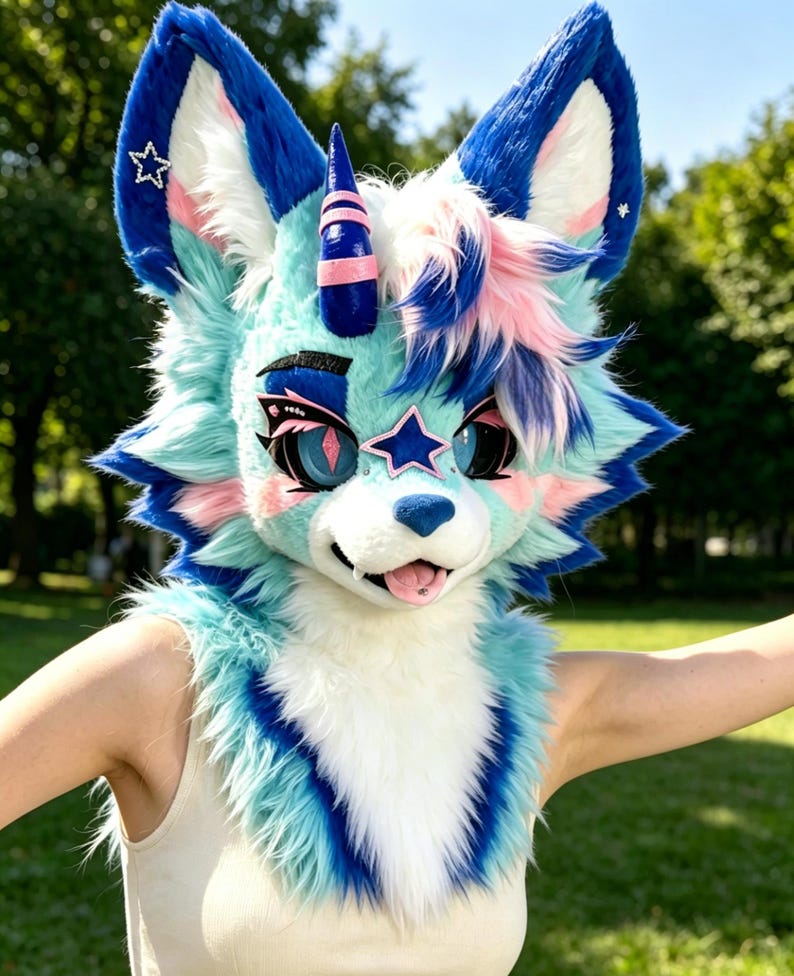American Fursuit Head, Fursuit Mask, Custom Paws Head Tail - Etsy