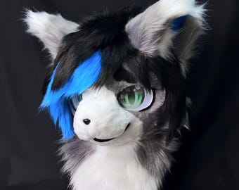 Lupo grigio, maschera Kemono Fursuit, parti personalizzabili disponibili, Fursuit parziali