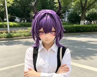 アニメラバーマスク（ブラウンウィッグ付き）：着ぐるみコスプレ衣装