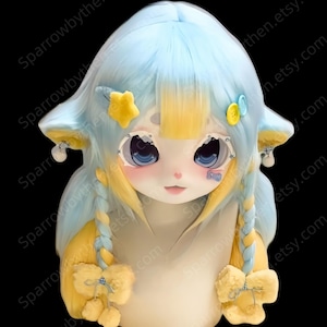Schaf Kigurumi Maske: Pelzkunst Kopf, Custom Design verfügbar
