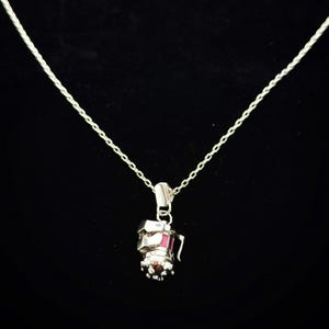 Arcane inspired jinx florescent bomb Necklace, Platinum-Plated Copper, League of Legends Fans,  LoL Gifts for game lovers