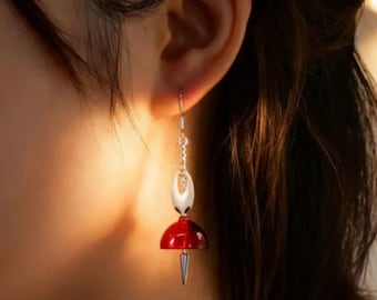 Hollow knight Silksong inspired earrings, Handmade 925 Silver earrings, Fan Tribute to Silksong’s Graceful Protector