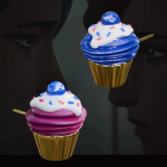 Caitlyn Temperature-Sensitive Color-Changing Cupcake Earrings, Gift for League of Legends Fans, LoL Gifts for Couples