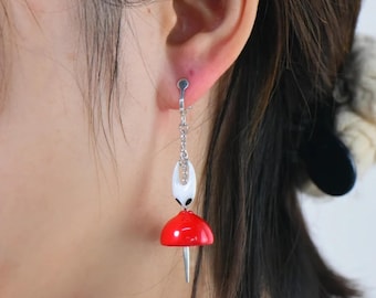 Hollow knight Silksong inspired Clip-on earrings, Handmade 925 Silver earrings, Fan Tribute to Silksong’s Graceful Protector