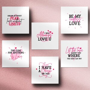 Coleção Dia dos Namorados: 6 Cartões de Amor Digitais para Imprimir Lindamente Projetados | 15 x 15 cm – 6”x6”