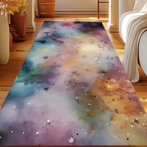 Modern Colorful Water Wave Pattern Runner Rug, Abstract Rug,Hallway Rug,Decorative Rug for Living Room,Stair Rug,Non Slip Based,Washable Rug