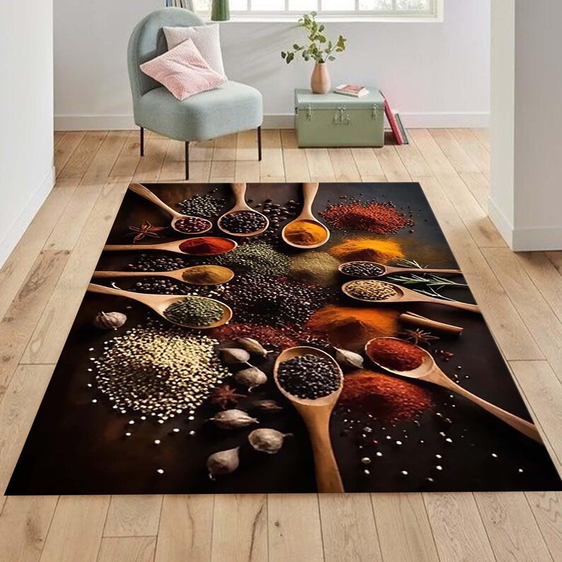 Spices Area Rug, Kitchen Rug, Spice Rug, Housewarming Gift Rug,modern ...