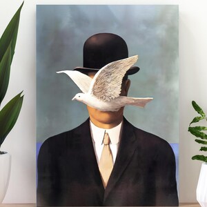 額装済/山高帽の男（ルネ マグリット）｜美術品・アンティーク