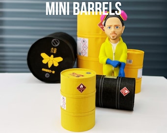 Kit de Barriles en Miniatura de Breaking Bad – Plantilla Imprimible en Escala 1 6 y 1:12 – Accesorios para Dioramas, Casas de Muñecas y