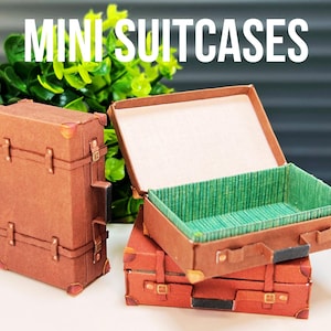 Valigia in miniatura di carta stampabile, scala 1:12, accessori per casa delle bambole o Barbie, per scene e diorami, design vintage e belli