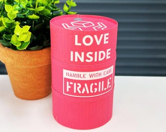 Barril del Amor en Miniatura, Modelo de Papel DIY en Escala 1:6, PDF Único para San Valentín, Decoración Artesanal Romántica, Plantilla