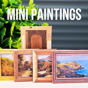 Miniature Framed Paintings for Dollhouses – Digital Download, Scale 1:12 1 6 Room box decorations