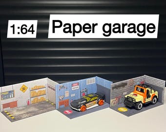 Kit de aparcamiento en miniatura de papel. Para minicoches de colección de hierro con ruedas pequeñas a escala 1:64. Incluye instrucciones paso a paso.
