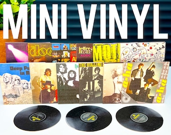 Plantillas de discos de vinilo en miniatura imprimibles, escalas 1:6 y 1:12, juego de 12 álbumes, descarga instantánea, miniaturas coleccionables imprimibles, casa de muñecas