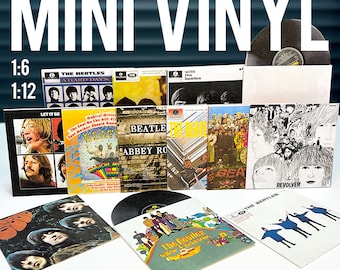 Set de discos de vinilo en miniatura | Escala 1:6 1-12 | Descarga instantánea imprimible | Elfo | Coleccionables | Casa de muñecas