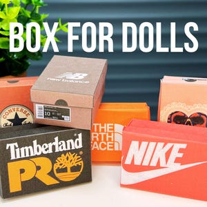 Printable Miniature Shoe Boxes Templates – 1 6 and 1:12 Scales Set of 6 Designs