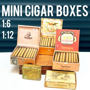 Miniature Vintage Cigar Boxes Templates – 1:6 and 1 12 Scale Printable DIY Set Instant Download printable  Miniature Collectibles  Dollhouse