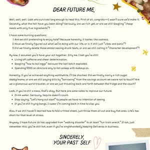 Carta engraçada para o futuro eu (presente engraçado)