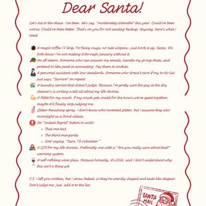 Carta engraçada para o Papai Noel