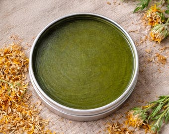 Organic Calendula Hemp Salve | Herbal Skin Ointment Balm