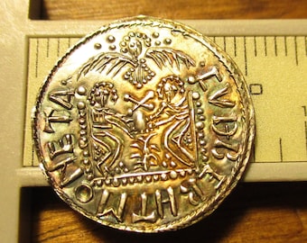 Alfred the Great Two Emperor Hammered Penny copy in Silver