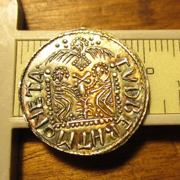 Alfred the Great Two Emperor Hammered Penny copy in Silver