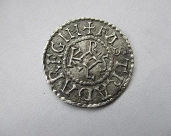 Monete d'argento martellate in stile anglosassone carolingio, denari più grandi, Carlo Magno Fastrada