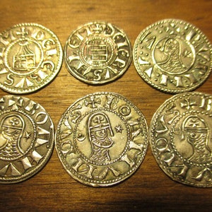 Set of 6 Silver Crusader Coins Knights Templar Bohemond, Baldwin, Amaury, Raymond Rupen denier type