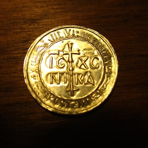 Alpha Omega, IC XC  Nika Jesus Christ token coin Roman Symbol