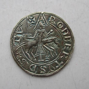 Ritter zu Pferd Robert III de Stuteville gehämmert Silber Penny Imitat