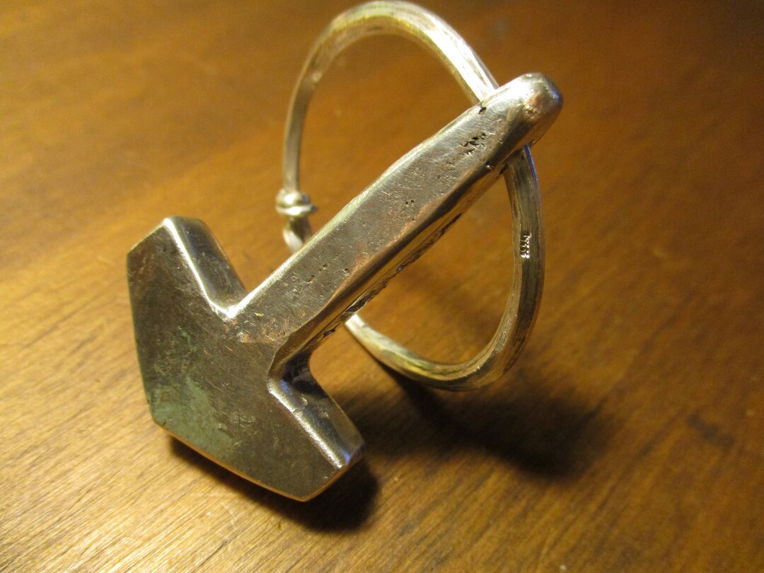 Mjölnir Heavy Thor's Hammer Silver Viking With Leather Etsy