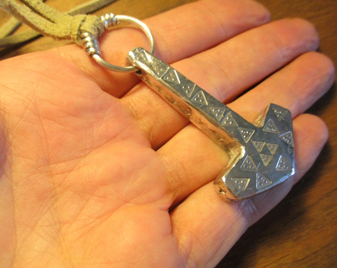 Mjölnir, Heavy Thor's Hammer Silver Viking With Leather Necklace Etsy