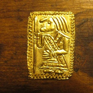 Scandinavian Gullgubber warrior Gold man type reproduction thin 24k Gold Guldgubbar