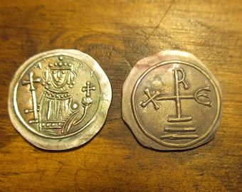 Crusaders Latin Kingdom Richard the Lionheart Silver and Copper Tetarteron Coin Museum Quality Reproduction