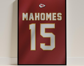 Patrick Mahomes Jersey Poster: Kansas City Chiefs NFL Decor (Digital Download)