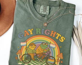 Lustiger Frosch Gay Rechte LGBT Regenbogen Comfort Colors® T-Shirt, lustiges LGBT Shirt, Frosch und Kröte Stolz T-Shirt, LGBTQ Shirt, Geschenk für Stolz