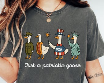Comfort Colors® Silly Goose Shirt for 4th of July Independence Day, USA Shirt for Fourth of July,Trendy USA Shirt, American Tee